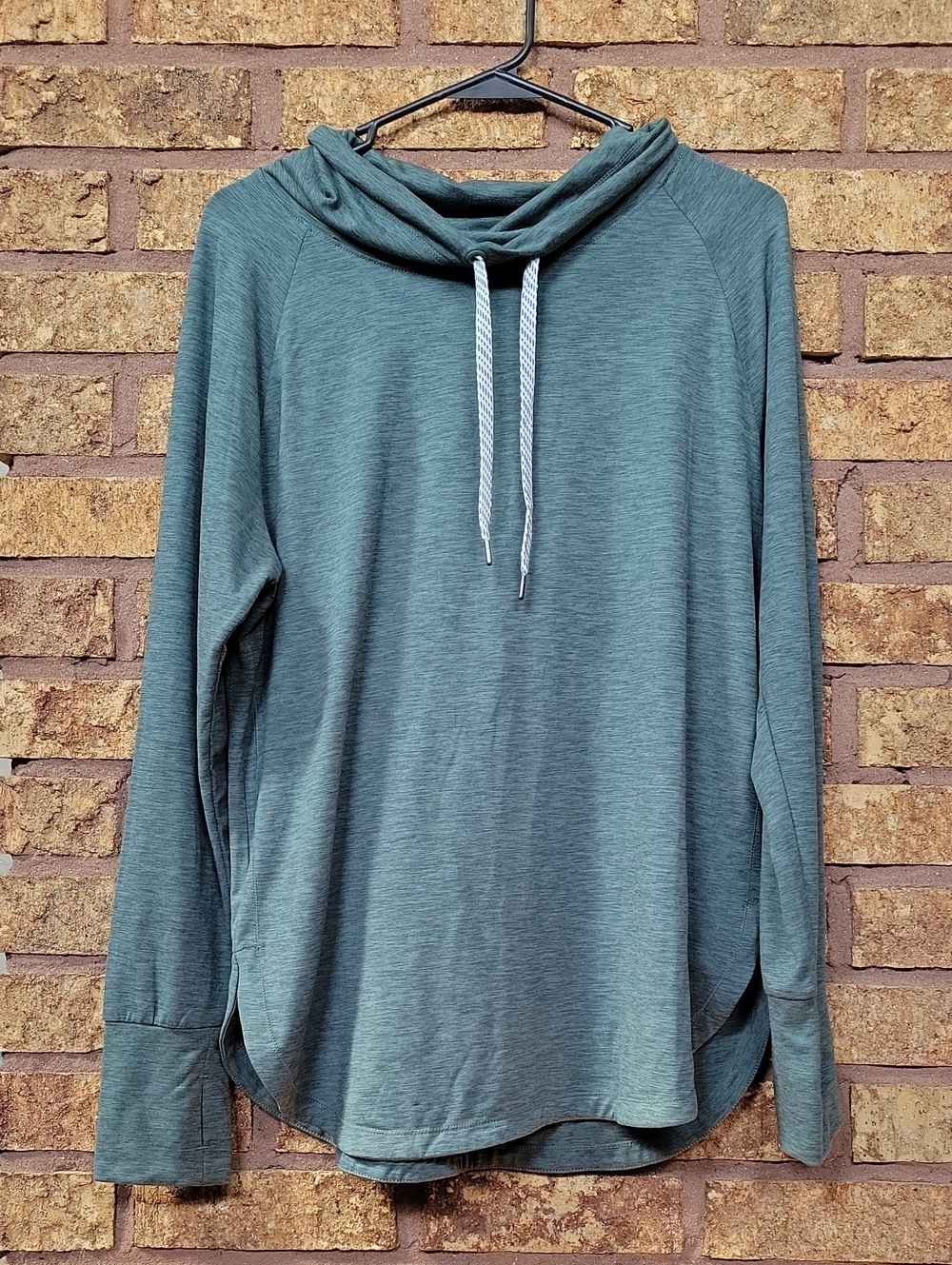 Member' Mark Soft Funnel Neck Pullover Green Size Medium Stretch